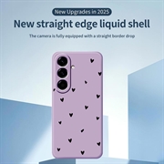 Samsung Galaxy A57 Slim TPU-cover med hjertemønster - Lilla / Sort