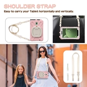 Samsung Galaxy Tab Active5 Heavy Duty 360 Cover med Håndrem - Pink / Hvid