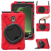 Samsung Galaxy Tab Active5 Heavy Duty 360 Cover med Håndrem - Rød / Sort