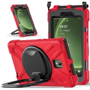 Samsung Galaxy Tab Active5 Heavy Duty 360 Cover med Håndrem - Rød / Sort