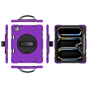 iPad Pro 13 2024/2025 Heavy Duty 360 Cover med Håndrem - Lilla