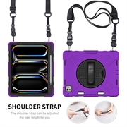 iPad Pro 13 2024/2025 Heavy Duty 360 Cover med Håndrem - Lilla