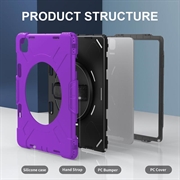iPad Pro 13 2024/2025 Heavy Duty 360 Cover med Håndrem - Lilla