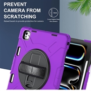 iPad Pro 13 2024/2025 Heavy Duty 360 Cover med Håndrem - Lilla