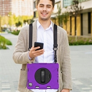 iPad Pro 13 2024/2025 Heavy Duty 360 Cover med Håndrem - Lilla