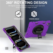 iPad Pro 13 2024/2025 Heavy Duty 360 Cover med Håndrem - Lilla