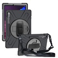 Samsung Galaxy Tab S7+/S8+ Heavy Duty 360 Cover med Håndrem - Sort