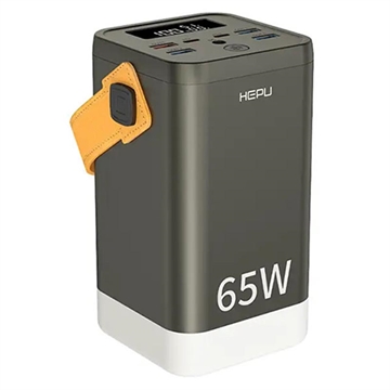 Hepu XXL HP211 60000mAh Powerbank med 2xUSB-C PD, 4xUSB-A - 65W - Sort