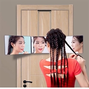 Badeværelsesspejl med LED-lys og 360 grader visning - hvid