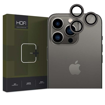 iPhone 15 Pro/15 Pro Max Hofi Camring Pro+ Kameralinsebeskytter - Sort Kant