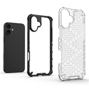 iPhone 16 Honeycomb Armored Hybrid Cover - Blå