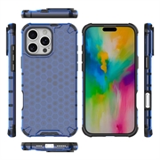 iPhone 16 Pro Max Honeycomb Armored Hybrid Cover - Blå