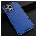 Honeycomb Armored iPhone 14 Pro Max Hybrid Cover - Blå