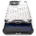 Honeycomb Armored iPhone 14 Pro Max Hybrid Cover - Gennemsigtig