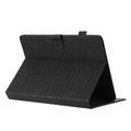 Honeycomb-mønstret universelt tablet-etui med kortholdere - 10" - Sort