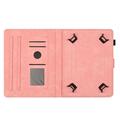 Honeycomb-mønstret universelt tablet-etui med kortholdere - 10" - Pink