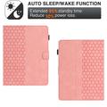 Honeycomb-mønstret universelt tablet-etui med kortholdere - 10" - Pink