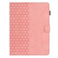 Honeycomb-mønstret universelt tablet-etui med kortholdere - 10" - Pink