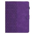 Honeycomb-mønstret universelt tablet-etui med kortholdere - 10" - Lilla