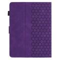 Honeycomb-mønstret universelt tablet-etui med kortholdere - 10" - Lilla