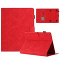 Honeycomb-mønstret universelt tablet-etui med kortholdere - 10" - rød