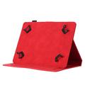 Honeycomb-mønstret universelt tablet-etui med kortholdere - 10" - rød