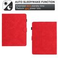 Honeycomb-mønstret universelt tablet-etui med kortholdere - 10" - rød