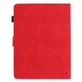 Honeycomb-mønstret universelt tablet-etui med kortholdere - 10" - rød