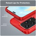 Honor 200 Lite Børstet TPU Cover - Karbonfiber - Rød