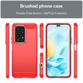 Honor 200 Lite Børstet TPU Cover - Karbonfiber - Rød