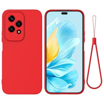 Honor 200 Lite Liquid Silikone Cover med Strop - Rød