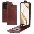 Honor 200 Pro Vertikal Flip Taske med Kortholder - Brun