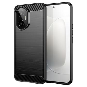 Honor 300 Børstet TPU Cover - Karbonfiber - Sort