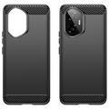 Honor 300 Børstet TPU Cover - Karbonfiber - Sort