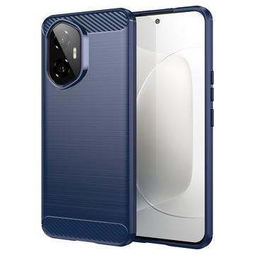Honor 300 Børstet TPU Cover - Karbonfiber - Blå