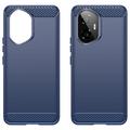 Honor 300 Børstet TPU Cover - Karbonfiber - Blå