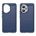 Honor 400 Børstet TPU Cover - Karbonfiber - blå