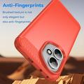 Honor 400 Børstet TPU Cover - Karbonfiber - rød