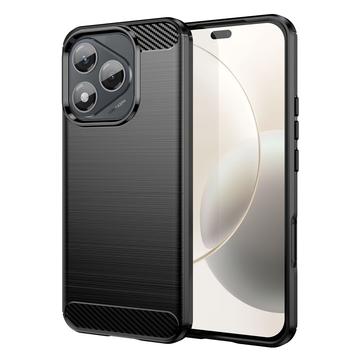 Honor 400 Lite/X70i Børstet TPU Cover - Karbonfiber - Sort