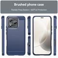 Honor 400 Lite/X70i Børstet TPU Cover - Karbonfiber - blå