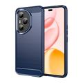 Honor 400 Pro Børstet TPU Cover - Karbonfiber - blå