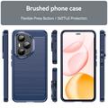 Honor 400 Pro Børstet TPU Cover - Karbonfiber - blå