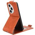 Honor 400 Pro lodret flip-etui med stativ - Brun