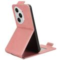 Honor 400 Pro lodret flip-etui med stativ - rosaguld