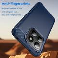 Honor 400 Smart/X7d 4G Børstet TPU Cover - Karbonfiber - blå