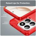Honor 400 Smart/X7d 4G Børstet TPU Cover - Karbonfiber - rød