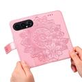 Honor 500 Mandala Series Etui med Pung - Pink