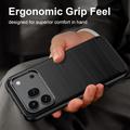 Honor 600/600 Pro Børstet TPU Cover - Karbonfiber - Sort