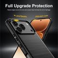Honor 600/600 Pro Børstet TPU Cover - Karbonfiber - Sort