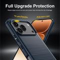 Honor 600/600 Pro Børstet TPU Cover - Karbonfiber - blå